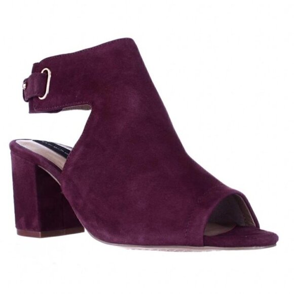Steven by Steve Madden Venuz Peep Toe Cutout Plum Suede Sandals Size 7.5 - Picture 9 of 9